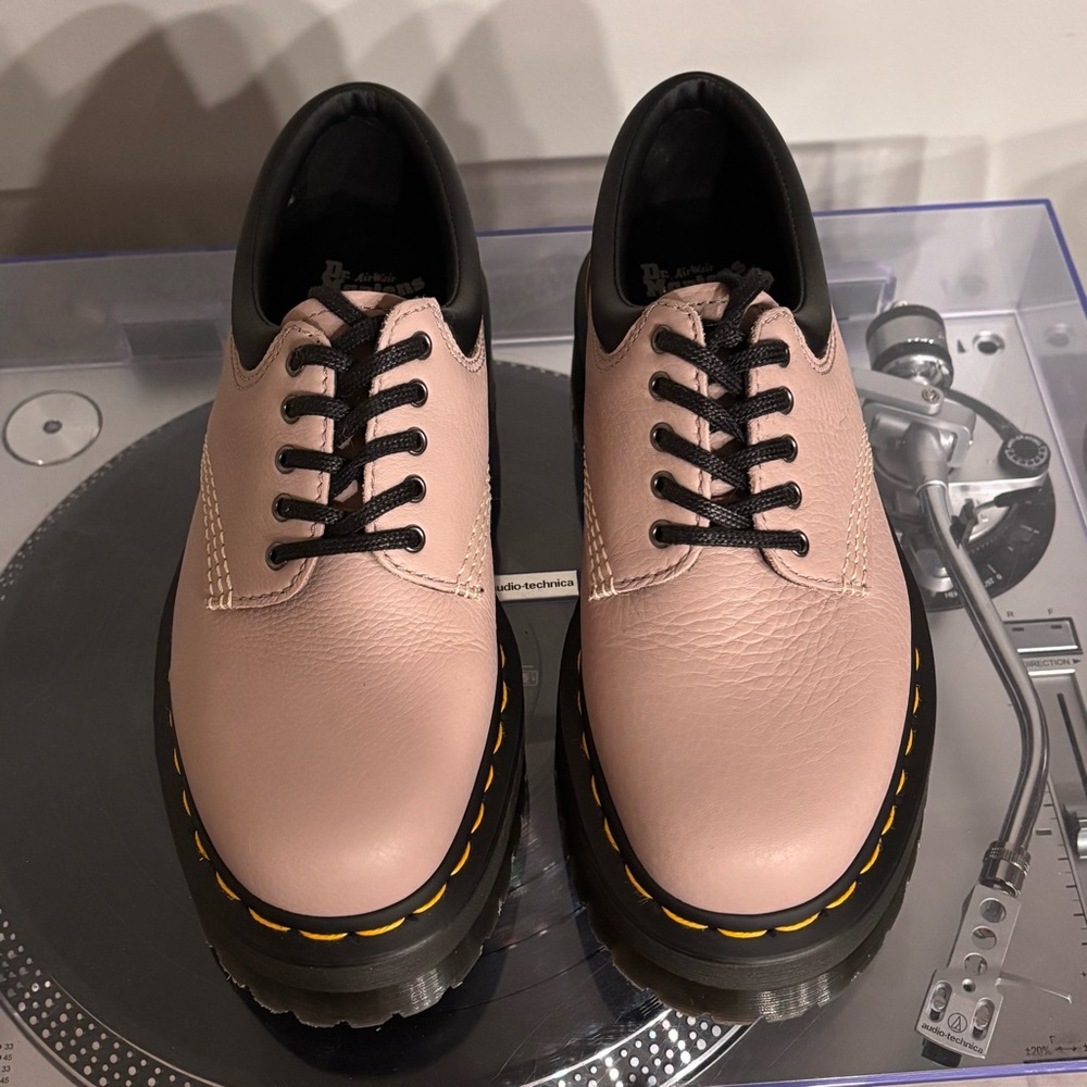 Dr. Martens 8053 Quad Vintage Taupe Retro Pisa Leather Platform Oxfords w7 m6 38 - Picture 3 of 8